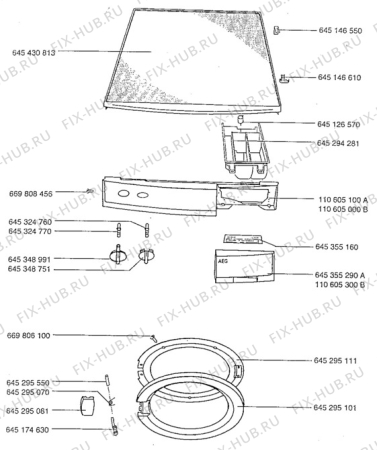 Взрыв-схема стиральной машины Aeg LAV50600 - Схема узла Top